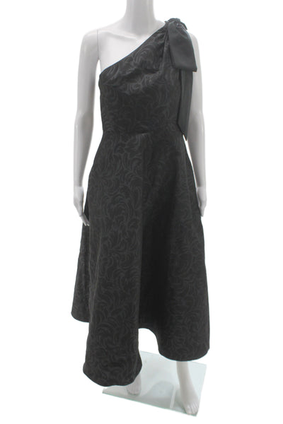 Kate Spade New York Womens A-Line Black Floral One Shoulder Dress Size 6
