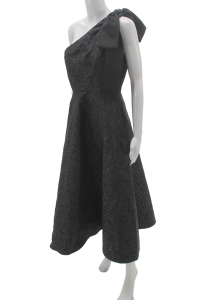 Kate Spade New York Womens A-Line Black Floral One Shoulder Dress Size 6