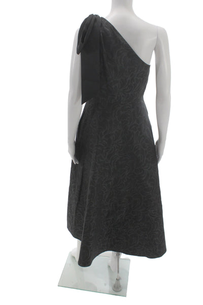 Kate Spade New York Womens A-Line Black Floral One Shoulder Dress Size 6