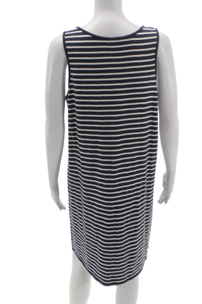 Boden Womens Blue Striped Tank Dress Cotton Scoop Neck Sleeveless Size 12 Tall