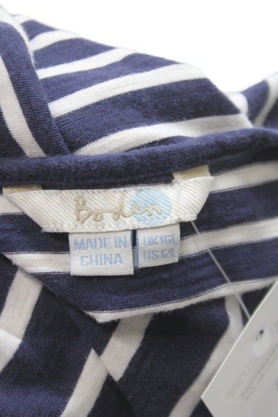 Boden Womens Blue Striped Tank Dress Cotton Scoop Neck Sleeveless Size 12 Tall