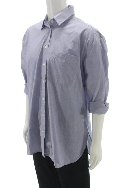 Banana Republic Mens Blue Cotton Button-Up Dress Shirt Long Sleeve Size L