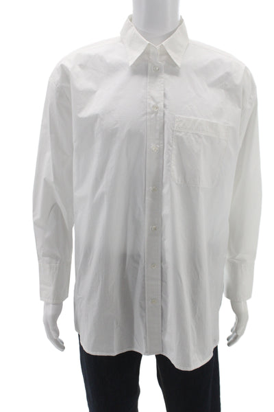 Banana Republic Men's Dress Shirt White Cotton Long Sleeve Button-Up Size L