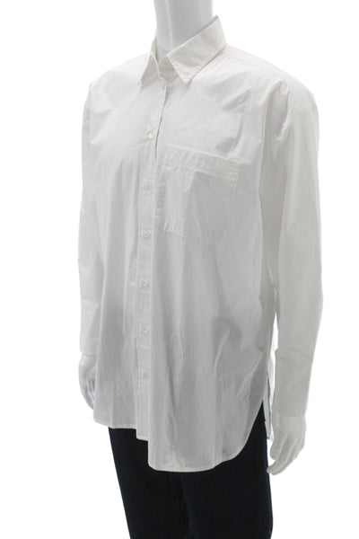 Banana Republic Men's Dress Shirt White Cotton Long Sleeve Button-Up Size L