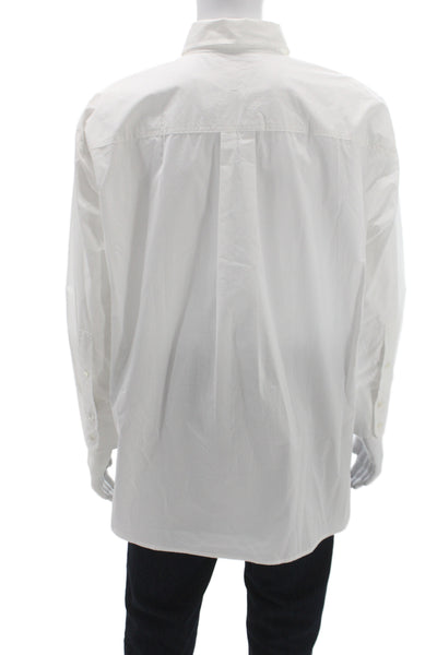 Banana Republic Men's Dress Shirt White Cotton Long Sleeve Button-Up Size L