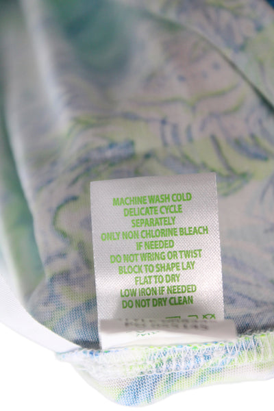 Lilly Pulitzer Women Shift Dress Blue Floral Cotton V-Neck Sleeveless Size 2XS
