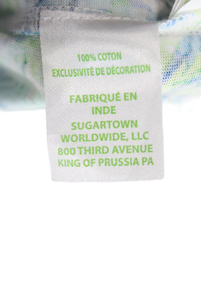 Lilly Pulitzer Women Shift Dress Blue Floral Cotton V-Neck Sleeveless Size 2XS