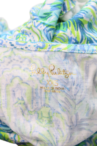 Lilly Pulitzer Women Shift Dress Blue Floral Cotton V-Neck Sleeveless Size 2XS