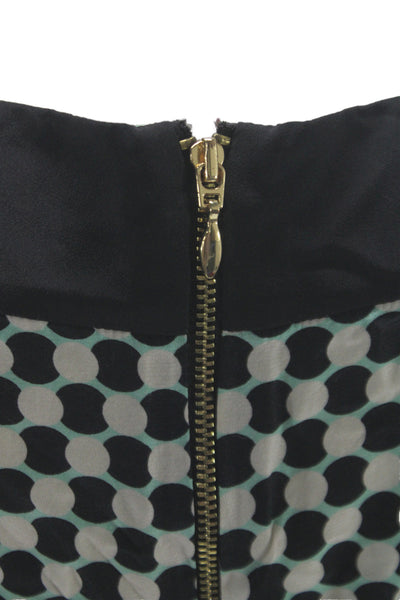 Kate Spade New York Women Black Polka Dot Shift Dress 3/4 Sleeve Silk Size S