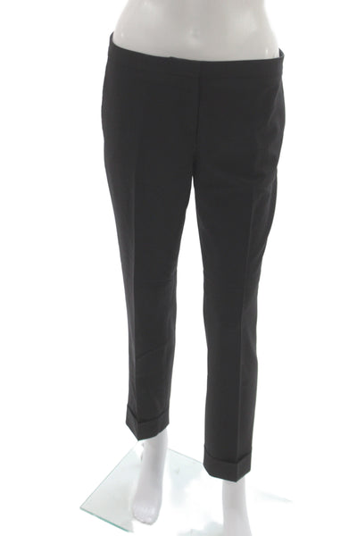 Theory Womens Dress Pants Black 88% Virgin Wool Button Inseam 28 Size 28