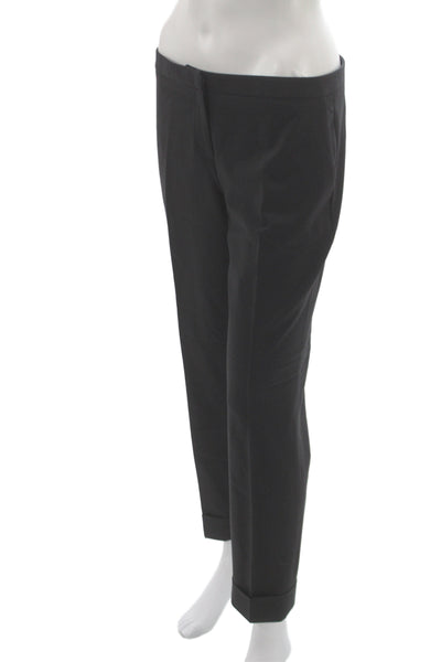 Theory Womens Dress Pants Black 88% Virgin Wool Button Inseam 28 Size 28