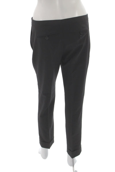 Theory Womens Dress Pants Black 88% Virgin Wool Button Inseam 28 Size 28