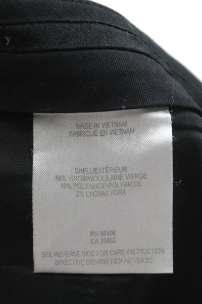 Theory Womens Dress Pants Black 88% Virgin Wool Button Inseam 28 Size 28