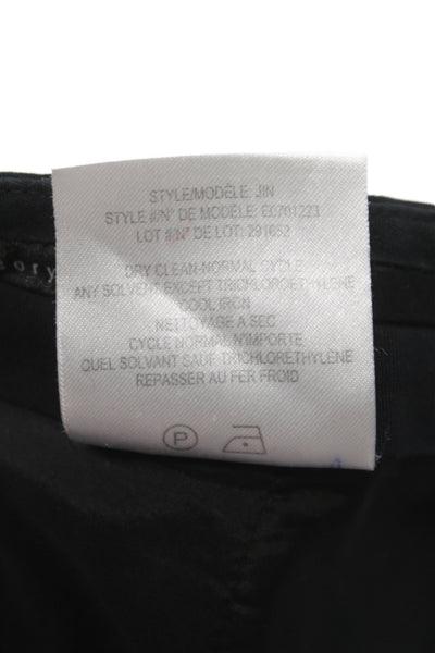 Theory Womens Dress Pants Black 88% Virgin Wool Button Inseam 28 Size 28