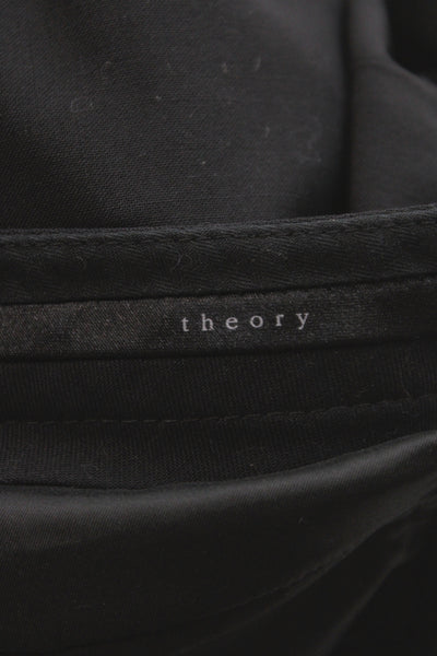Theory Womens Dress Pants Black 88% Virgin Wool Button Inseam 28 Size 28