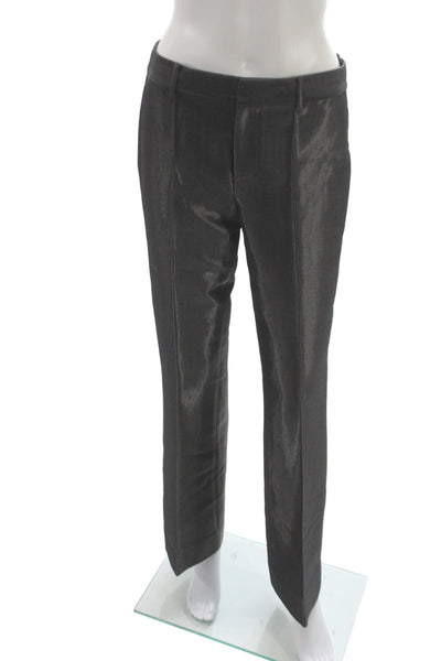 Ralph Lauren Collection Women Dress Pants Gray Wool Button Inseam 30 Size 4