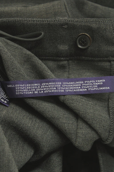 Ralph Lauren Collection Women Dress Pants Gray Wool Button Inseam 30 Size 4