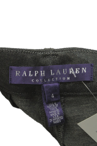 Ralph Lauren Collection Women Dress Pants Gray Wool Button Inseam 30 Size 4