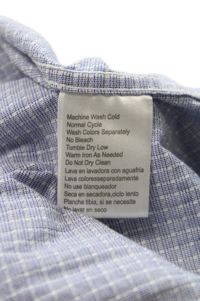 English Laundry Mens Button-Up Dress Shirt Blue Check Long Sleeve Size 15