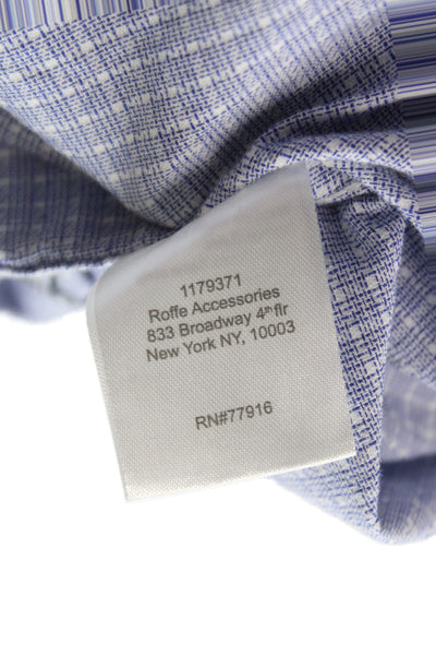 English Laundry Mens Button-Up Dress Shirt Blue Check Long Sleeve Size 15