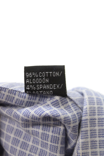 English Laundry Mens Button-Up Dress Shirt Blue Check Long Sleeve Size 15