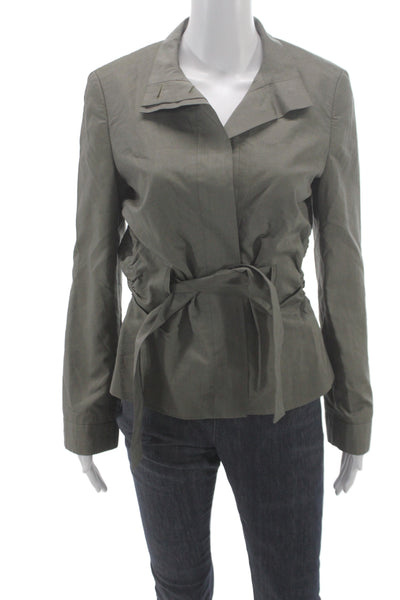 Boss Hugo Boss Womens Basic Jacket Green Tie Long Sleeve Size 4