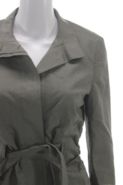 Boss Hugo Boss Womens Basic Jacket Green Tie Long Sleeve Size 4