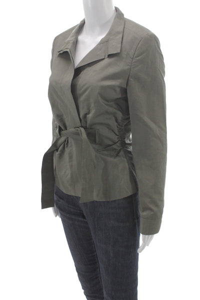 Boss Hugo Boss Womens Basic Jacket Green Tie Long Sleeve Size 4