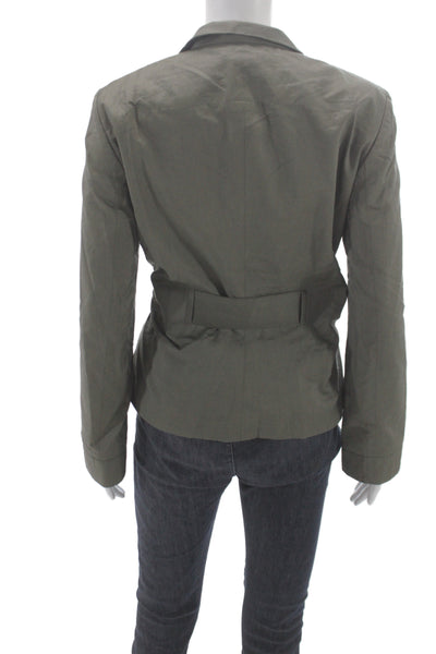 Boss Hugo Boss Womens Basic Jacket Green Tie Long Sleeve Size 4