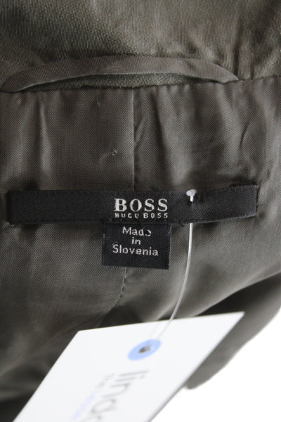 Boss Hugo Boss Womens Basic Jacket Green Tie Long Sleeve Size 4