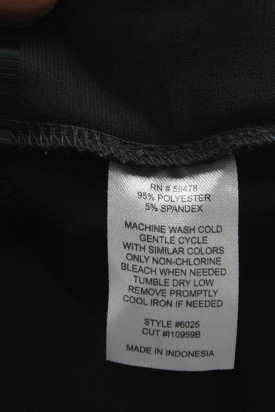 Carole Little Women Shirt Dress Black 3/4 Sleeve Collared Size 10