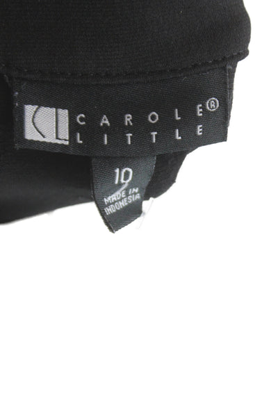 Carole Little Women Shirt Dress Black 3/4 Sleeve Collared Size 10