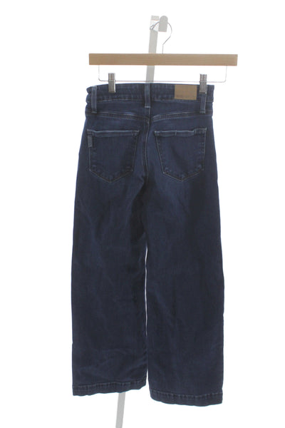 Paige Women Wide-Leg High-Rise Jeans Blue Cotton Button Size 24