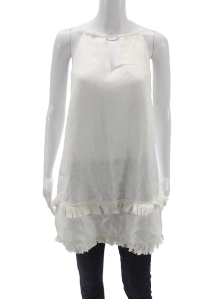 Reformation Womens Halter Shift Top White Boho Sleeveless Pullover Size S
