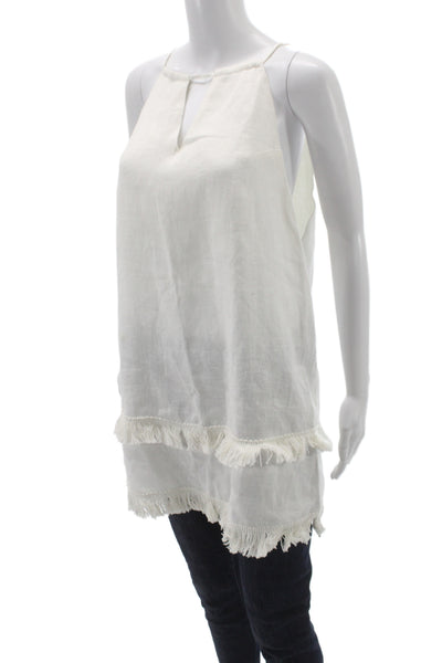 Reformation Womens Halter Shift Top White Boho Sleeveless Pullover Size S