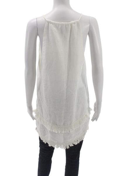 Reformation Womens Halter Shift Top White Boho Sleeveless Pullover Size S