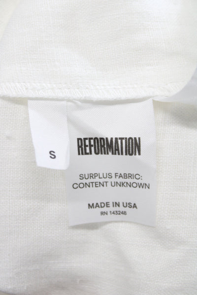 Reformation Womens Halter Shift Top White Boho Sleeveless Pullover Size S