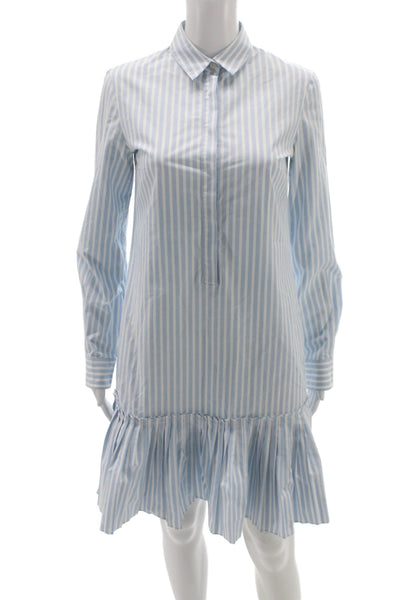 Akris Punto Womens Shirt Dress Blue Long Sleeve Size 4