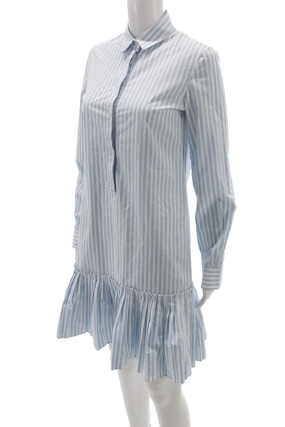 Akris Punto Womens Shirt Dress Blue Long Sleeve Size 4