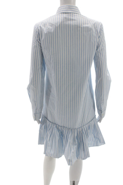Akris Punto Womens Shirt Dress Blue Long Sleeve Size 4