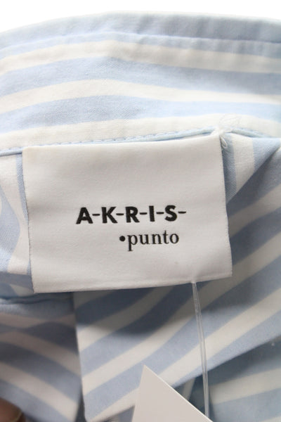 Akris Punto Womens Shirt Dress Blue Long Sleeve Size 4