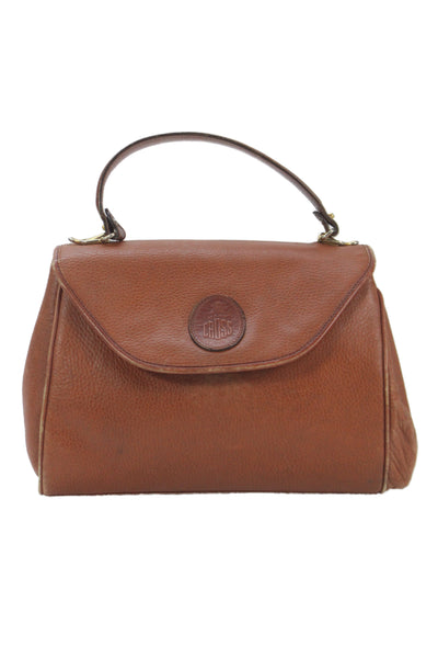 Mark Cross Womens Leather Top Handle Crossbody Handbag Caramel Brown