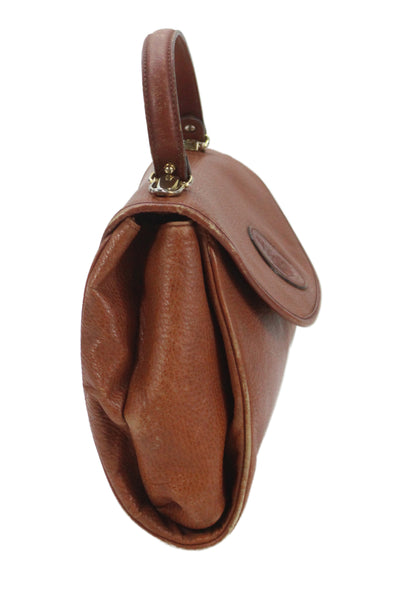 Mark Cross Womens Leather Top Handle Crossbody Handbag Caramel Brown