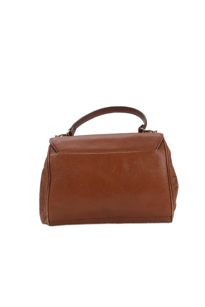 Mark Cross Womens Leather Top Handle Crossbody Handbag Caramel Brown