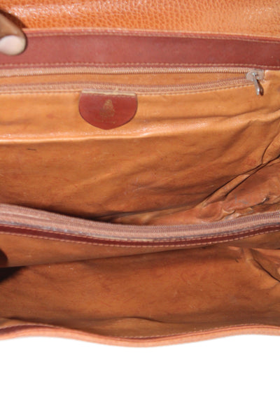 Mark Cross Womens Leather Top Handle Crossbody Handbag Caramel Brown