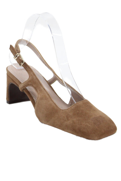 Naturalizer Womens Suede Ankle Strap Heels Brown Size 6