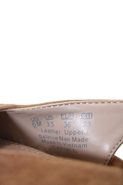 Naturalizer Womens Suede Ankle Strap Heels Brown Size 6