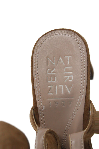Naturalizer Womens Suede Ankle Strap Heels Brown Size 6