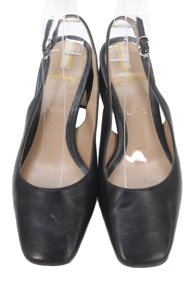Sam Edelman Womens Leather Ankle Strap Block Heels Black Size 6