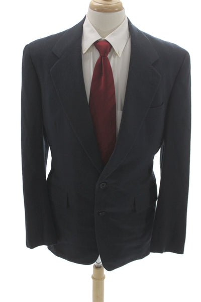 Nordstrom Mens Black Wool Blazer Classic Button Size 42